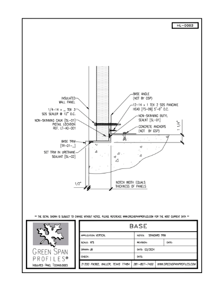 HighLine Wall Details HL-0002 Base
