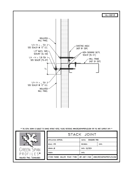 HighLine Wall Details HL-0012 Stack Joint
