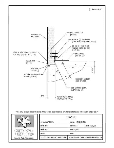 Green Span Profiles thumbnail of Details Drawing for Base