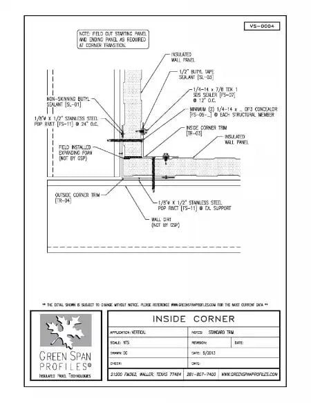 Green Span Profiles thumbnail of Details Drawing for Inside Corner