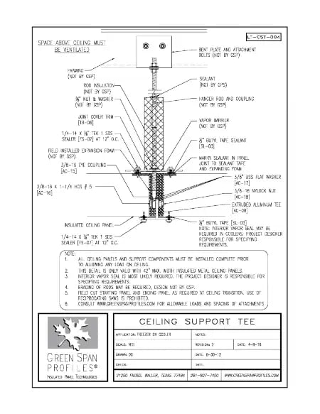 Green Span Profiles thumbnail of Details Drawing for Aluminum Tee Support