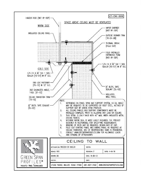 Green Span Profiles thumbnail of Details Drawing for Ceiling to Wall