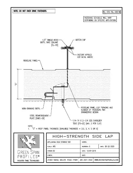 Green Span Profiles thumbnail of Details Drawing for High Strength Side Lap
