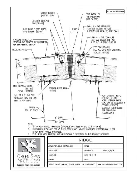 Green Span Profiles thumbnail of Details Drawing for Ridge