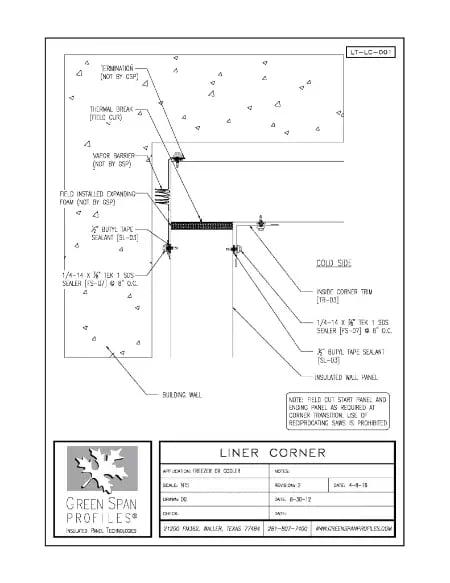 Green Span Profiles thumbnail of Details Drawing for Liner Corner