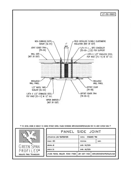 Green Span Profiles thumbnail of Details Drawing for Panel Side Joint