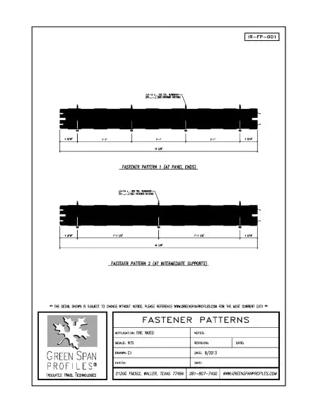 Green Span Profiles thumbnail of Details Drawing for Fastener Patterns