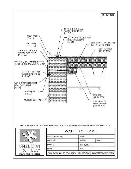 Green Span Profiles thumbnail of Details Drawing for Wall to Eave