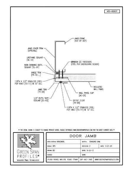 Green Span Profiles thumbnail of Details Drawing for Door Jamb