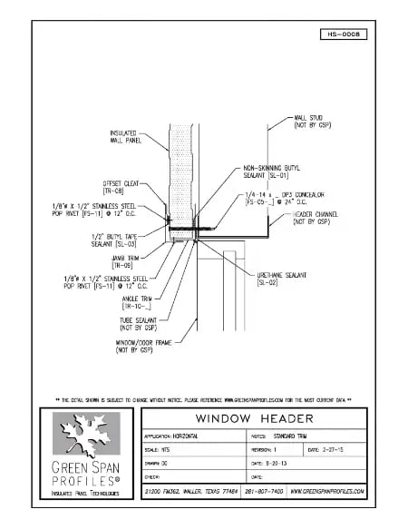 Green Span Profiles thumbnail of Details Drawing for Window Header