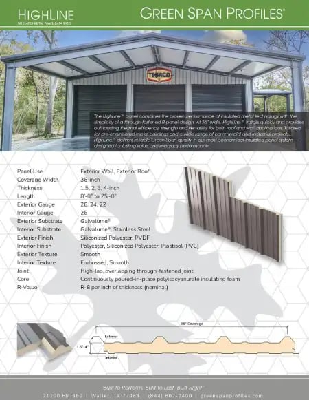 Green Span Profiles HighLine Data Sheet