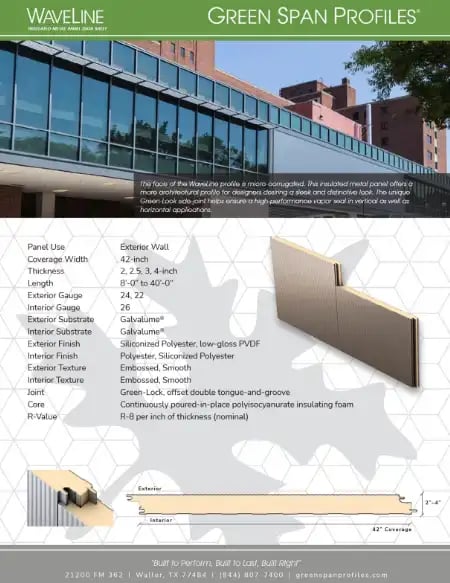 Green Span Profiles thumbnail for WaveLine Data Sheet