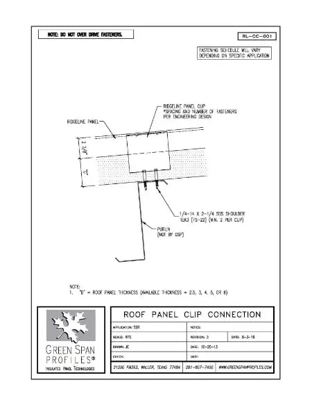 Green Span Profiles thumbnail of Details Drawing for Clip Connection