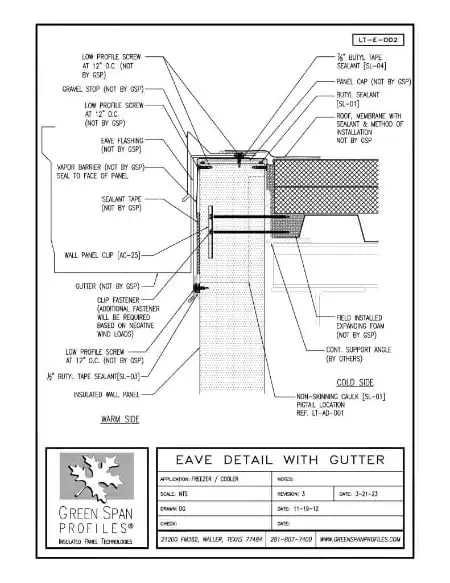 Green Span Profiles thumbnail of Details Drawing for Eave With Gutter