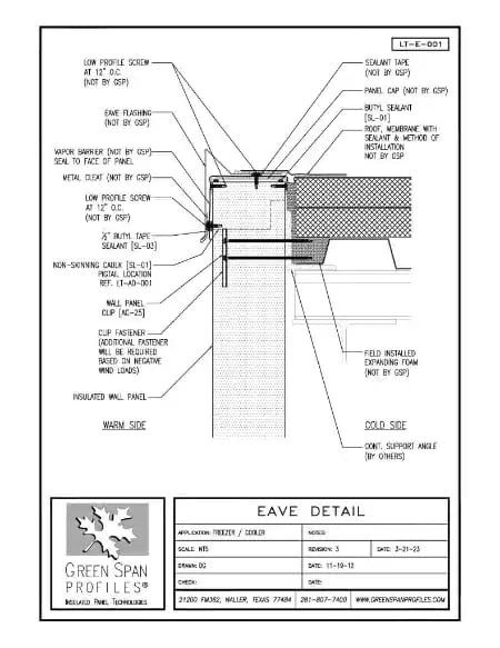Green Span Profiles thumbnail of Details Drawing for Eave