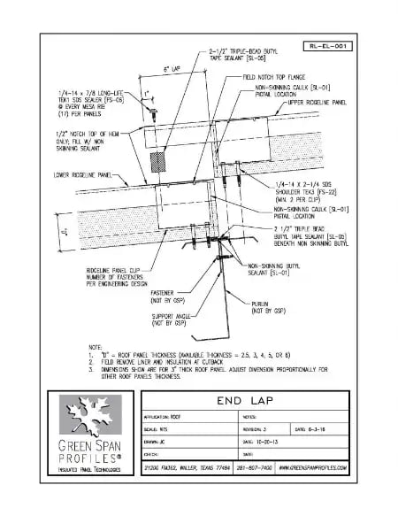 Green Span Profiles thumbnail of Details Drawing for Endlap