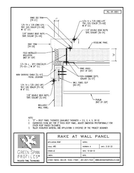 Green Span Profiles thumbnail of Details Drawing for Rake at Wall
