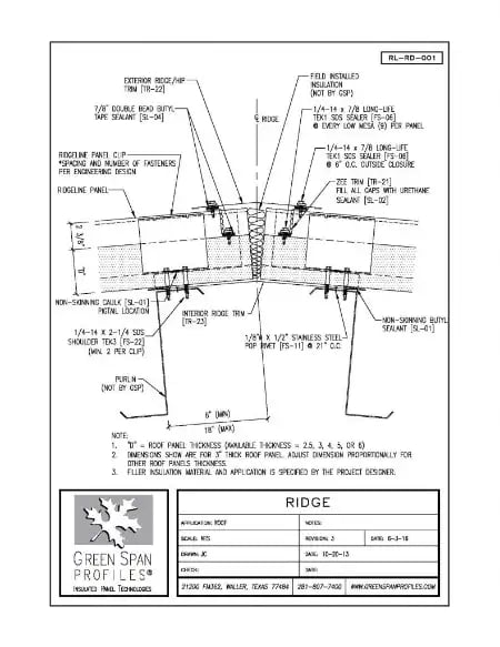Green Span Profiles thumbnail of Details Drawing for Ridge