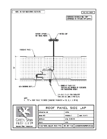 Green Span Profiles thumbnail of Details Drawing for Side-Lap