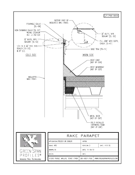 Green Span Profiles thumbnail of Details Drawing for Rake Parapet